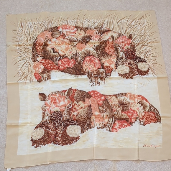 Salvatore Ferragamo Hippo Silk Scarf - Picture 1 of 8